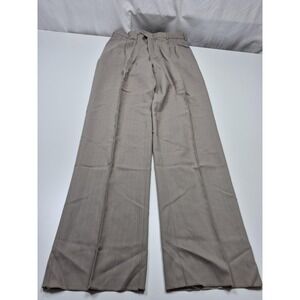 VTG John Alexander Dress Pants Mens 36x36 Beige Wool Pleated Herringbone NWT